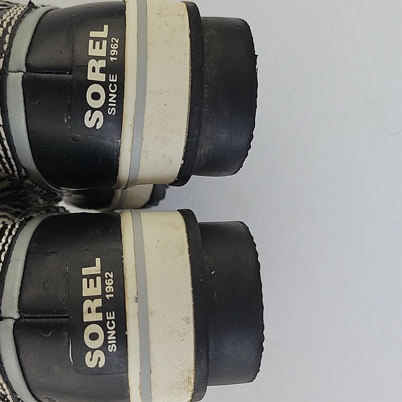 Sorel Tivoli Houndstooth Waterproof Duck Boots Black & Cream Size 7 - Picture 12 of 12